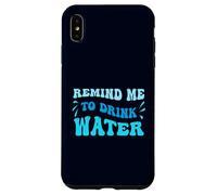 Blue Wavy Ricordami di bere acqua Custodia per iPhone XS Max