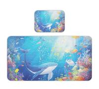 Blue Whale Fish Ocean Sea Cooling Baby Toddler Mattress 71,1 x 132,1 cm lavabile culla pad per bambini adulti