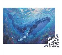 Blue Whale1000 Pieces Jigsaw Puzzles for Adults And Kids Family Game Deep-sea BehemothChallenging Home Decors Great Gift Idea38x26cm/1000pcs
