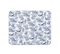 Blue White Chinoiserie Shepherd German Dog Tappetino per Mouse Soffice Mousemat Base in Gomma Tappetini Mouse per Casa Computer Ufficio 25X30Cm