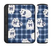 Blue White Cute Cats 2 pz Cuscino per tracolla protegge collo e spalle, cintura di sicurezza per auto, per camion, la maggior parte delle auto, camion, 25,4 x 19,6 cm, protezione per cintura di carro