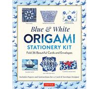 Blue & White Origami Stationery Kit: Fold 36 Beautiful Cards And Envelopes: Includes Papers And Instructions for 12 Origami Note Projects