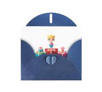 Blue WHJSHOP Dolls che spuntano fuori dalle scatole regalo Stampe biglietto di auguri - Carta perlescente di alta qualità a doppia faccia effetto perla busta di carta con fibbia d'amore