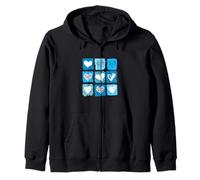 Blue Wild Hearts Grafica blu Felpa con Cappuccio
