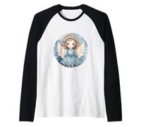 Blue Winter Accessories for Women Cute Christmas Angel Maglia con Maniche Raglan