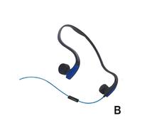 (Blue) Wired Bone Conduction Headphones 3.5mm Audio Jack for Running Workout Hiking