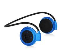 (Blue)Wireless Headphone Sports Headset Sweatproof With Microphone,bluetooth Headphones Behind The Head,foldable And Carried In The Purse