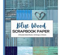Blue Wood Scrapbook Paper: Double Sided Decorative Sheets with Rustic Wooden Texture and Rope for Junk Journaling, Scrapbooking, Mixed Media and More