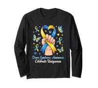 Blue Yellow Ribbon Coquette Bow Maglia a Manica