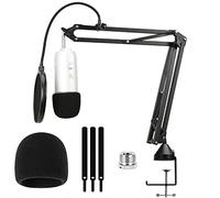 Blue Yeti Boom Arm con filtro pop, supporto per microfono Yeti blu con copertura in schiuma antivento compatibile con microfono Blue Yeti, microfono Yeti Pro blu WIBOND