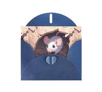 Blue YYHWHJDE - Biglietto d'auguri con stampa di topolino che fa fori, 15 x 10 cm, design unico e alla moda per varie occasioni