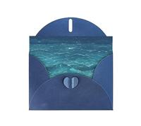 Blue YYHWHJDE - Biglietto di auguri con immagine del mare blu profondo, 15,2 x 10,2 cm, con effetto perlato su entrambi i lati e inchiostro ecologico