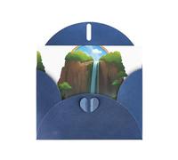 Blue YYHWHJDE - Biglietto di auguri con stampa arcobaleno sotto la cascata, 15 x 10 cm, design unico e alla moda per varie occasioni