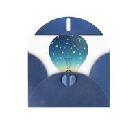 Blue YYHWHJDE - Biglietto di auguri con stampa cielo stellato nella lampadina, 15 x 10 cm, design unico e alla moda per varie occasioni