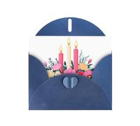 Blue YYHWHJDE - Biglietto di auguri romantico con stampa a lume di candela, per Natale, compleanno, San Valentino, anniversario di matrimonio e feste