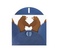 Blue YYHWHJDE Grizzly orso che si tiene per mano stampa biglietto di auguri 15,2 x 10,2 cm, design unico e alla moda per varie occasioni