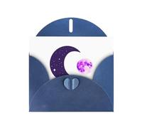 Blue YYHWHJDE Purple Moon Hanging in the Starry Sky Biglietto di auguri per Natale, compleanno, San Valentino, anniversario di matrimonio e feste