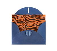 Blue YYHWHJDE Tiger Stripes Orange Pattern Picture Biglietto di auguri 15,2 x 10,2 cm con effetto perlato fronte/retro e inchiostro ecologico