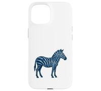 Blue Zebra Animal Africa Safari Trendy Art Custodia per iPhone 15