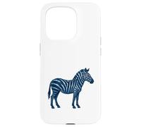 Blue Zebra Animal Africa Safari Trendy Art Custodia per iPhone 15 Pro