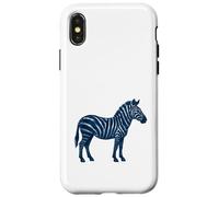 Blue Zebra Animal Africa Safari Trendy Art Custodia per iPhone X/XS