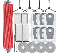 Bluearks Set di 19 accessori per robot aspirapolvere Roborock Qrevo S/Qrevo Pro, 1 spazzola principale, 4 filtri Hepa, 4 tamponi, 4 spazzole laterali e 6 sacchetti per polvere, compatibili con Qrevo
