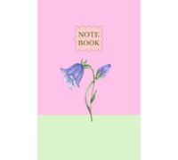 Bluebell Notebook - single bluebell on pink and green solid background