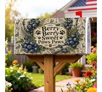 Blueberries Coperture magnetiche per cassette postali, rustiche felci albero corteccia estate blu navy copertura per la decorazione del prato 53 x 65,5 cm