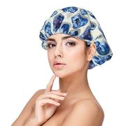 Blueberries - Cuffia per capelli in raso con stampa di mirtilli, per donne che dormono, regolabile a doppio strato, per capelli ricci
