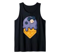 Blueberries Dripping Ice Cream Baseball Home Plate Sports Canotta