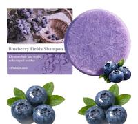 Blueberry Fields - Barre per shampoo e balsamo organiche con estratto di mirtillo, per capelli diradanti e crespi (1 pezzo)