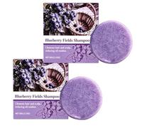 Blueberry Fields Shampoo Bar, Shampoo Solido e Balsamo Bar Set con Estratto di Mirtillo, Volumizzante per Capelli Matura Fine, Adatto ai Viaggi (2pcs)