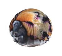 Blueberry Muffin 03 Cuffia da doccia da donna riutilizzabile grande cuffia da doccia da uomo Quickdry Cura dei capelli lunghi corti bambini bagno