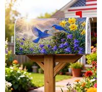 Bluebird Coperture magnetiche per cassette postali, copertura per cassetta postale primaverile vibrante narciso campanula blu primavera copertura per la decorazione del giardino esterno 45,7 x 53,3 cm
