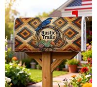 Bluebird - Coperture magnetiche per cassette postali, rustiche, a ferro di cavallo, piante grasse, senza tonalità della terra, decorazione per porta d'ingresso, 45,7 x 53,7 cm