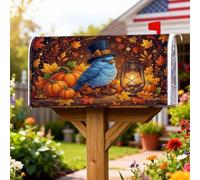Bluebird - Coperture magnetiche per cassette postali, rustiche, zucche, lanterne, arancione, decorazione per porta d'ingresso, 45 x 53 cm