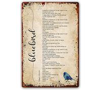 Bluebird - Insegne in metallo da parete con citazioni di Charles Bukowski, decorazione per la casa, per bagno, corridoio, foto, stampe per camera da letto, 20 x 30 cm