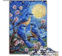 Bluebird on The Tree Puzzle da 1000 pezzi per adulti e adolescenti, giocattoli, giochi educativi, antistress, lista dei desideri con Babbo Natale (dimensioni 26x38cm)