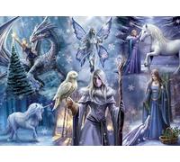 Bluebird Puzzle da 1000 pezzi Winter Fantasy - Fate, draghi e fantastiche creature nella neve - Design Anne Stokes - Adulti