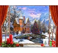 BlueBird - Puzzle Davison: Vista sulle montagne di Natale - 500 Pezzi