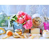 BlueBird - Puzzle Fiori di peonia rosa - 1000 Pezzi