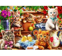BlueBird - Puzzle Gattini nel capannone per l'invasatura - 100 Pezzi