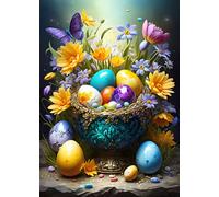 BlueBird - Puzzle Uova di Pasqua e fiori - 500 Pezzi