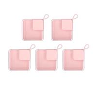 bluebone 5 pezzi rosa scatola di immagazzinaggio trasparente contenitore di plastica trasparente piccolo portatile per gioielli orecchini