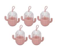 bluebone 5 pezzi Scatole porta uova di bellezza a forma di Organizzatore trasparente di spugne per trucco Porta uova di bellezza per anelli orecchini soffio di cipria