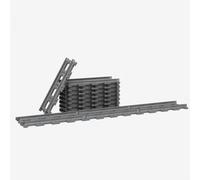 BlueBrixx Guide dritte per impianti ferroviari, 12 pezzi | Grigio blu scuro, facile da installare, per estensioni della pista, plastica, formato standard comune, 100298