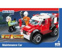 BlueBrixx Kids 107153 - Vigili del fuoco della città: veicolo di manutenzione in blocchi di bloccaggio con 105 componenti