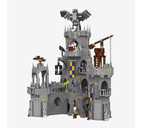 BlueBrixx Rabenstein - Fortezza di base, 2059 mattoncini a morsetto | Struttura modulare, tetti e pareti rimovibili, diversi punti di difesa, minifigure, 318 x 313 x 406 mm, 109723