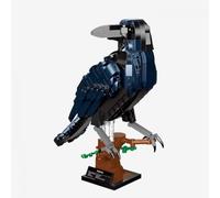 BlueBrixx Raven, 666 blocchi di bloccaggio, modello grande uccello con base | Piumino metallico scintillante, base con targhetta per il nome, due colori degli occhi, 214 x 100 x 245 mm