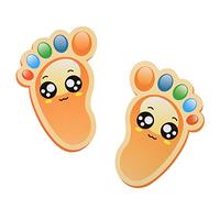 Bluecell - 15 paia di adesivi per pavimenti autoadesivi per la stanza dei bambini, per la cameretta dei bambini, per la cameretta dei bambini, per le scale (arancione)